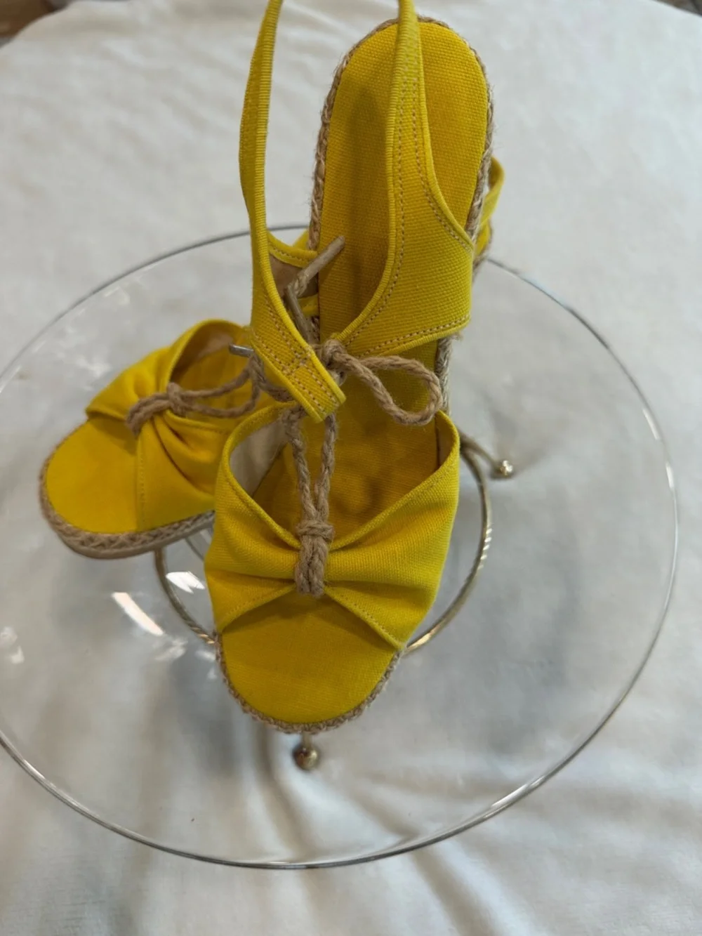 Yellow Women’s Espadrille Platform Sandals